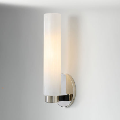 Rivora Fluted Glass Indoor Outdoor Sconce - Modern Wall Light for Home Decor