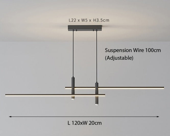 Minimalist Metal Rod Chandelier - Modern Lighting for Any Room