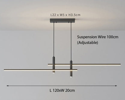 Minimalist Metal Rod Chandelier - Modern Lighting for Any Room