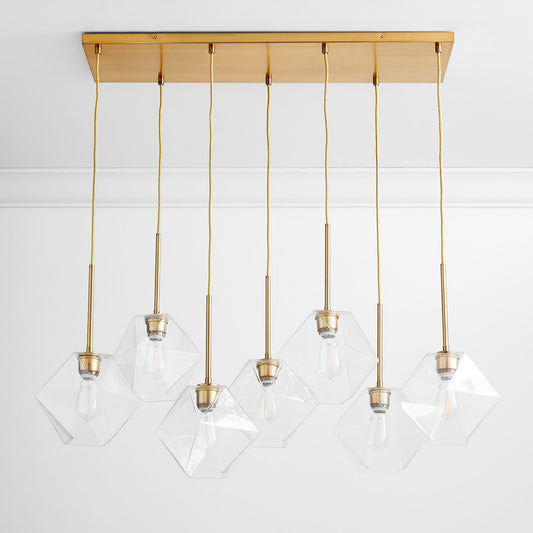 Talvior Luminous Geometric 7-Light Faceted Glass Chandelier