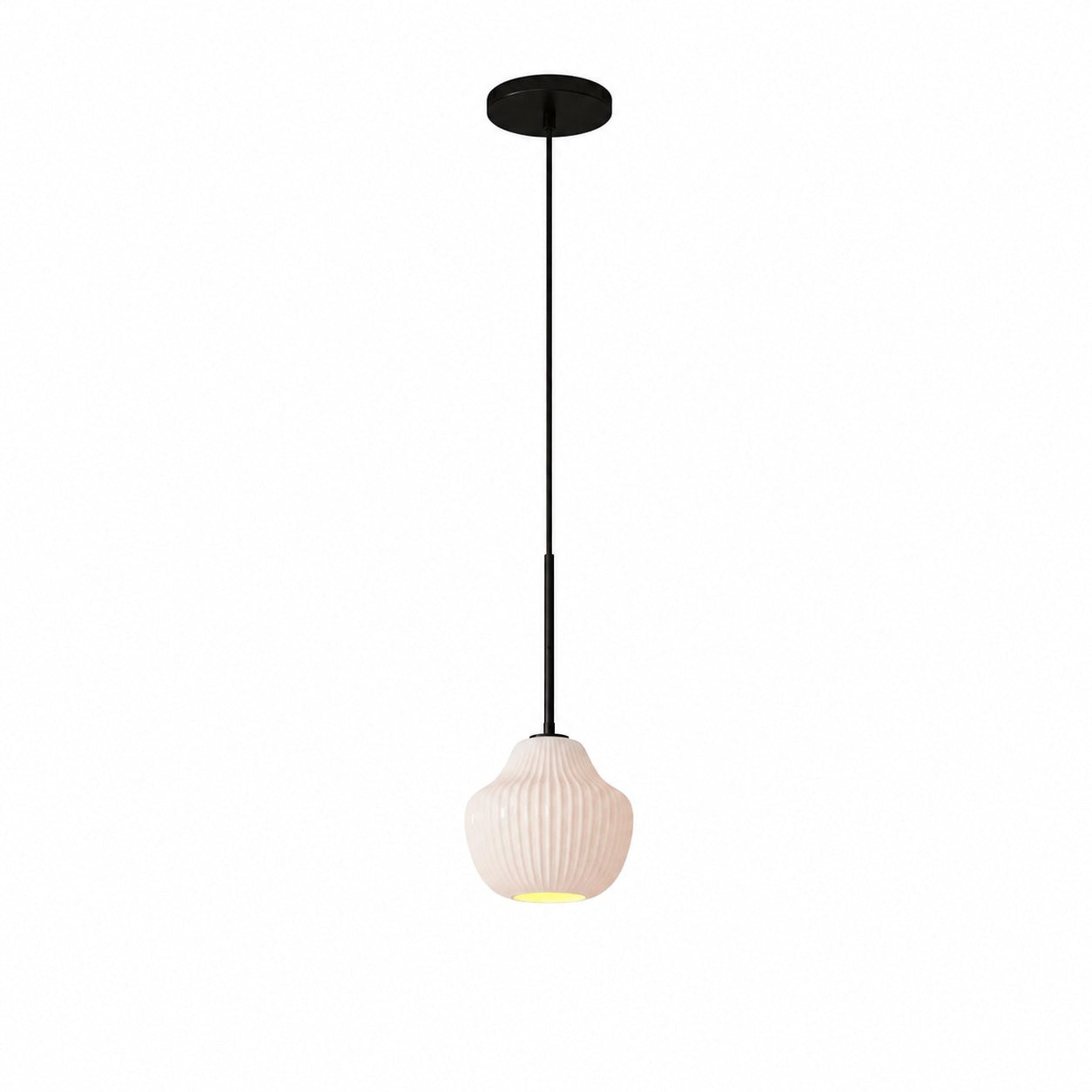 Rivrona Ribbed Pendelleuchte – Moderne gerippte Glasleuchte mit Metalloberfläche