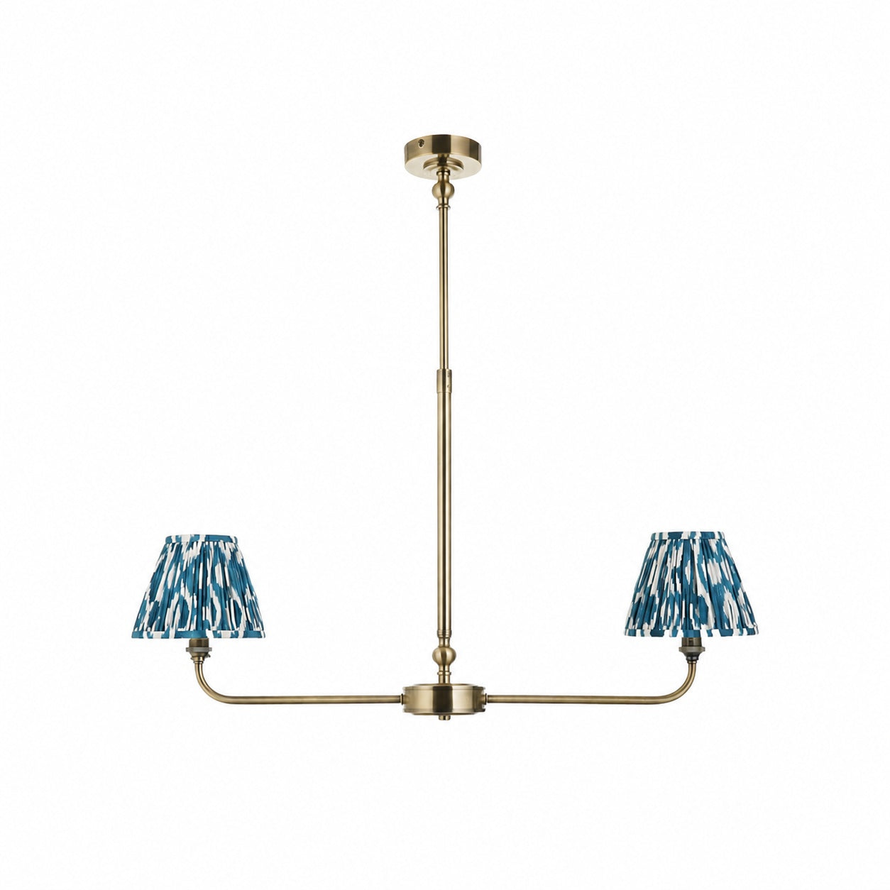 Zevatik Classic Ikat Patterned Fabric Chandelier - Metal Bracket Chandelier