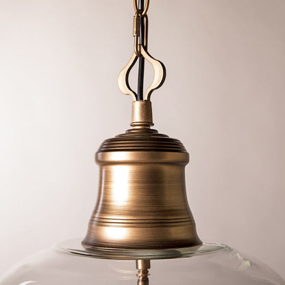 Vintage Glass Metal Pendant Light