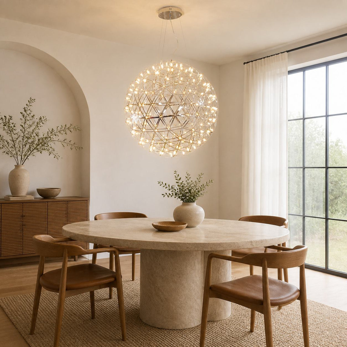Silver Spark Ball Pendant Light