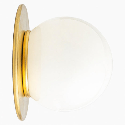 Glorica Glass Wandleuchte aus massivem Messing – kompakte, flächenbündige Kugelleuchte