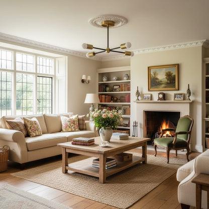 Mobilux Line Mid Century Gold Sputnik Chandelier - Geometric Brass Fixture