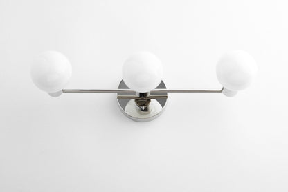 Glorica Glass Mid Century Modern Vanity Light - 3 Light Wall Fixture