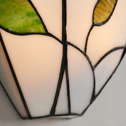 TF Botanica Stained Glass Floral Design Wall Light - Sconce For Hallway And Bedroom