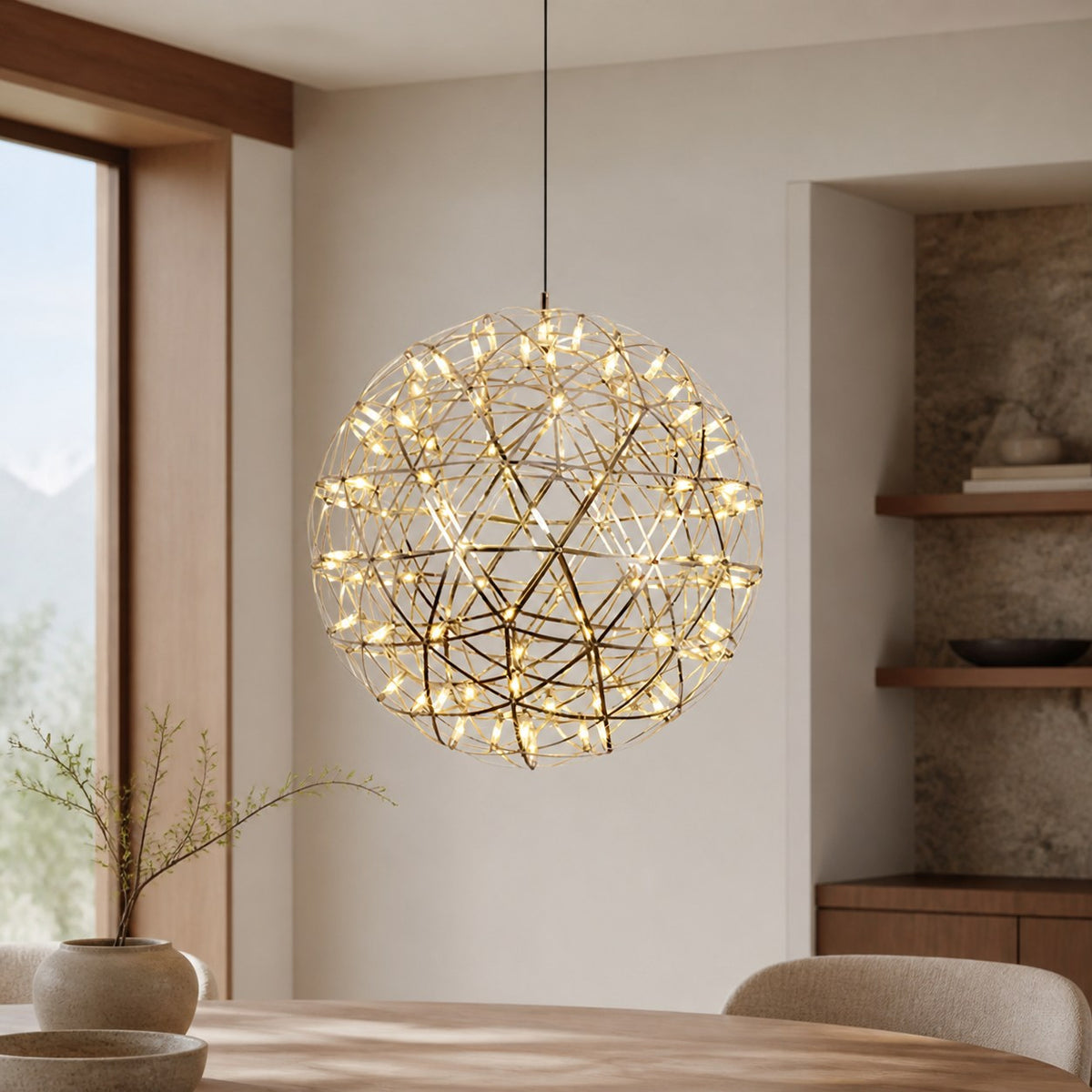 Silver Spark Ball Pendant Light