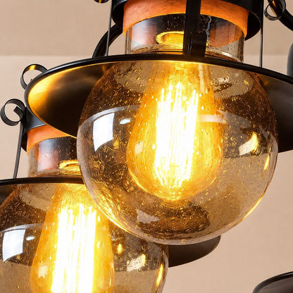 Amber glass globe detail