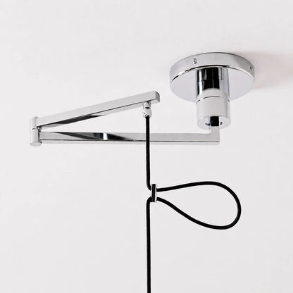 Adjustable arm, ceiling canopy, and hanging cable detail