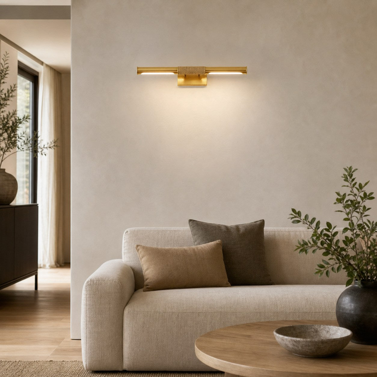 Aurix Picture Light – Slim Wrapped‑Center Bar Design Metal Finish Wall Lamp for Gallery & Hallway