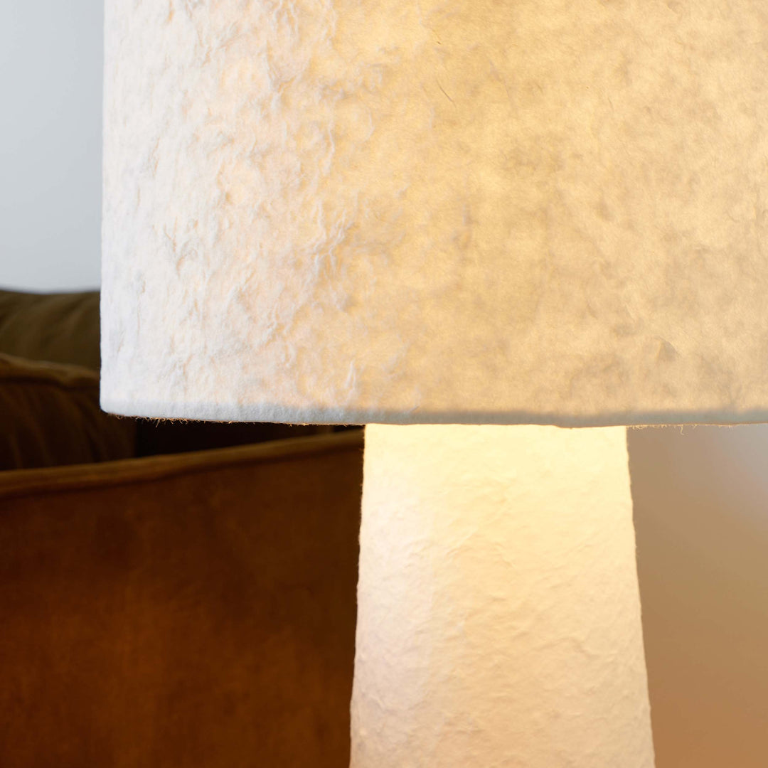 Rustikale zylindrische Leinen Stehlampe für Wohnzimmer