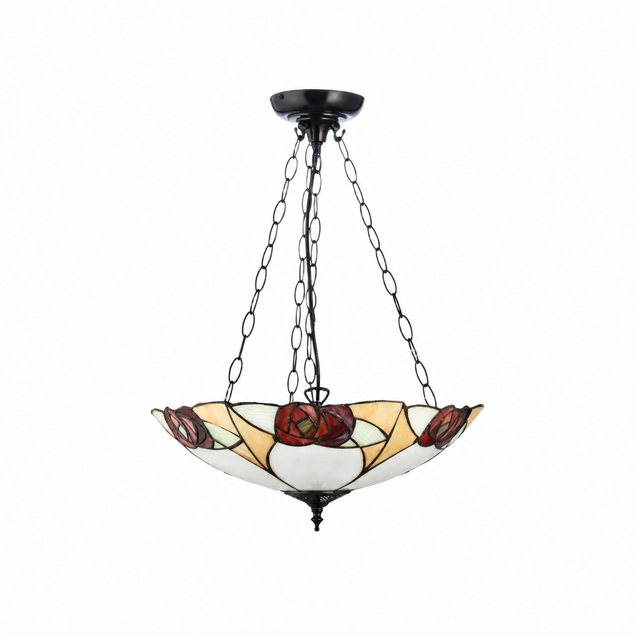 TF Ingram handgefertigte Buntglas-Deckenleuchte – Vintage Art Deco Tiffany-Leuchte für das Esszimmer