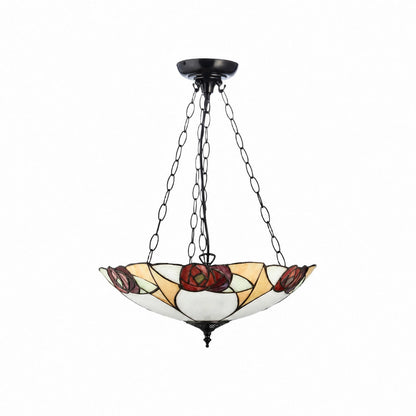 TF Ingram handgefertigte Buntglas-Deckenleuchte – Vintage Art Deco Tiffany-Leuchte für das Esszimmer