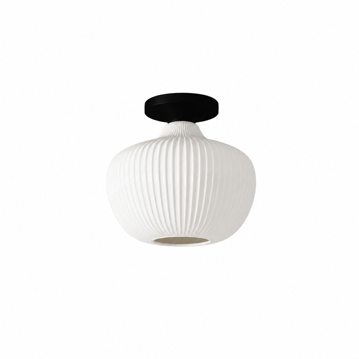 Rivrona Glass Flush Mount Ceiling Light - Modern Champagne Globe Design