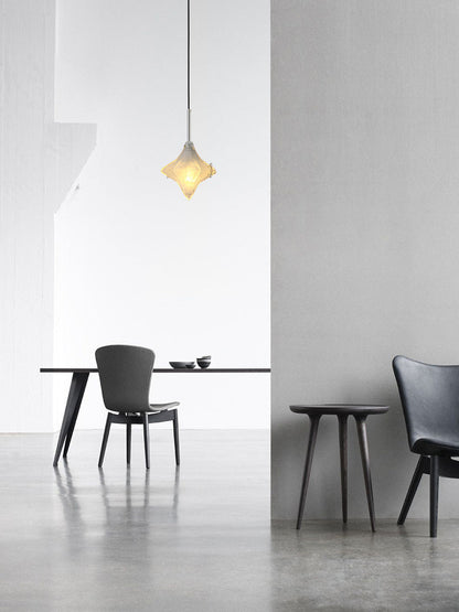 Art Deco Astris Elara Star Pendant Light – Frosted Glass Pendant with Geometric Style