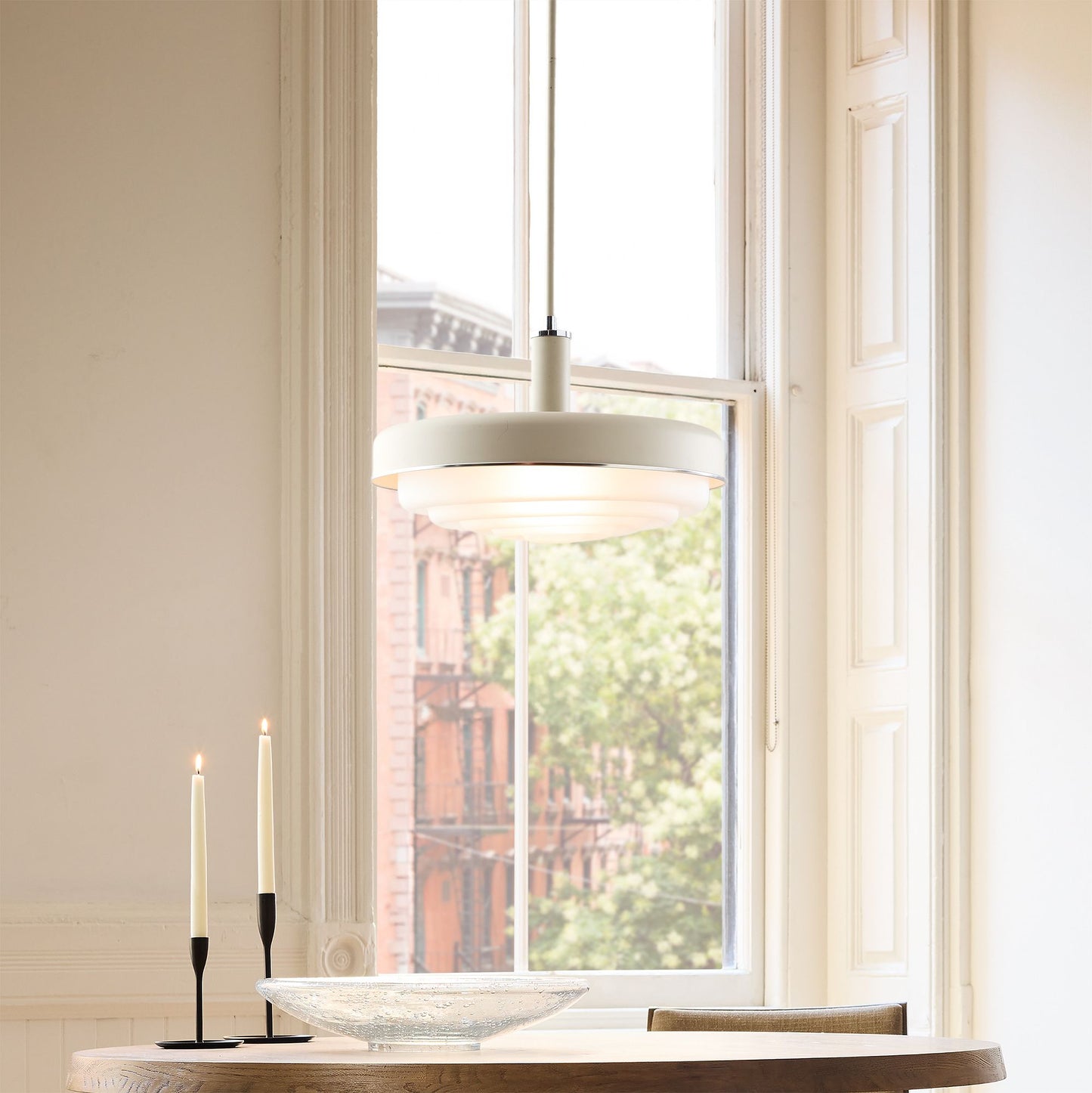 Rolvona Glass Pendant Light - Vintage Inspired Retro Style with Modern Elegance
