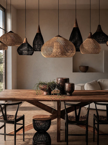 Harp Braided Rattan Pendant Lamp