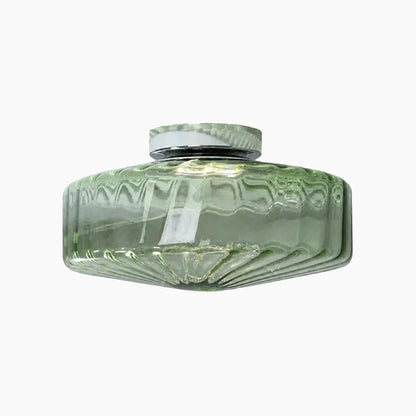 Ripplara Water Ripple Glass Ceiling Lamp with Vintage Style – Flush Mount Design for Bedroom