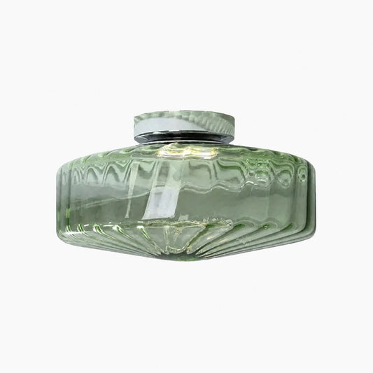 Ripplara Water Ripple Glass Ceiling Lamp with Vintage Style – Flush Mount Design for Bedroom