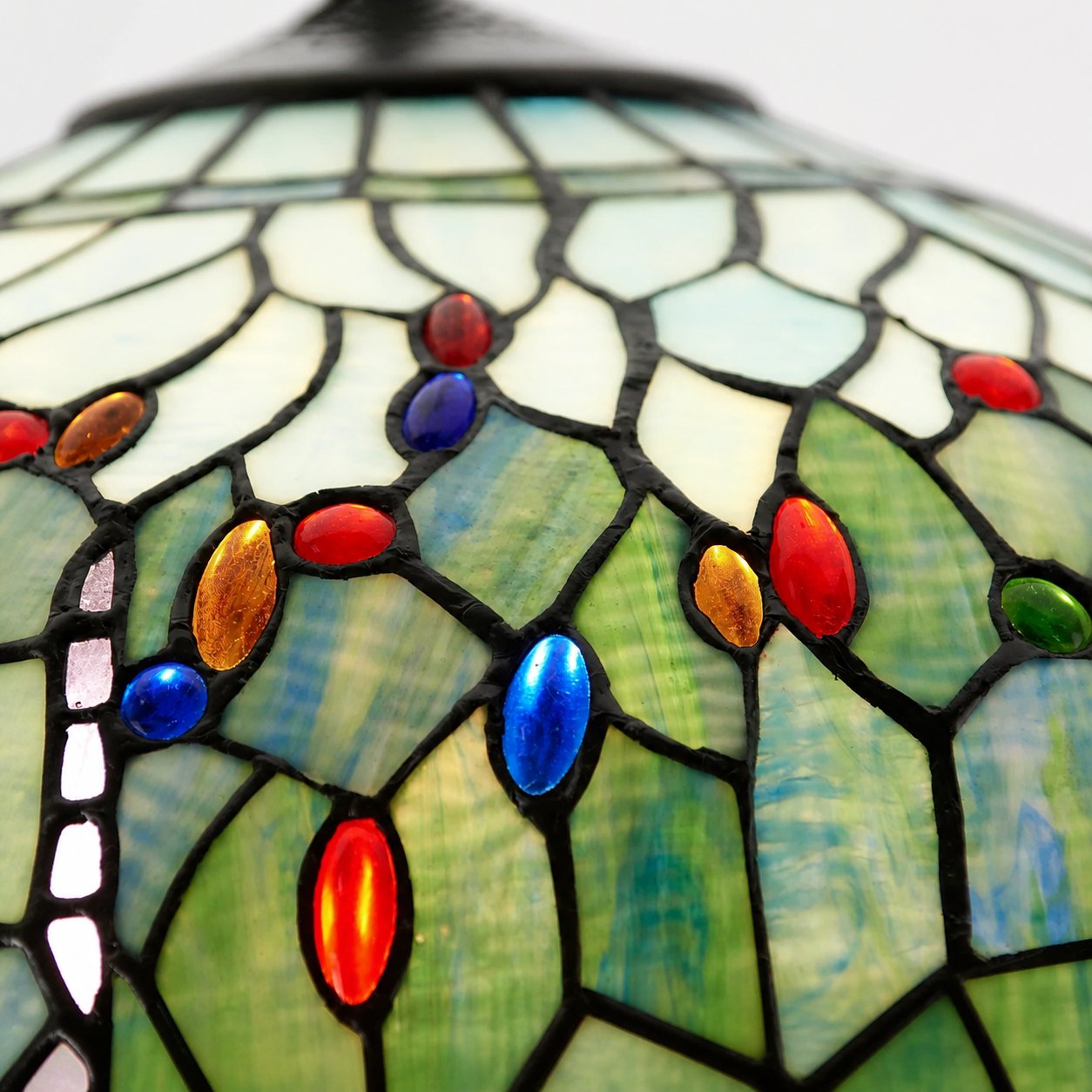 TF Dragonfly Blue Tiffany-Deckenleuchte – Jugendstil-Pendelleuchte aus Buntglas für Wohnzimmer