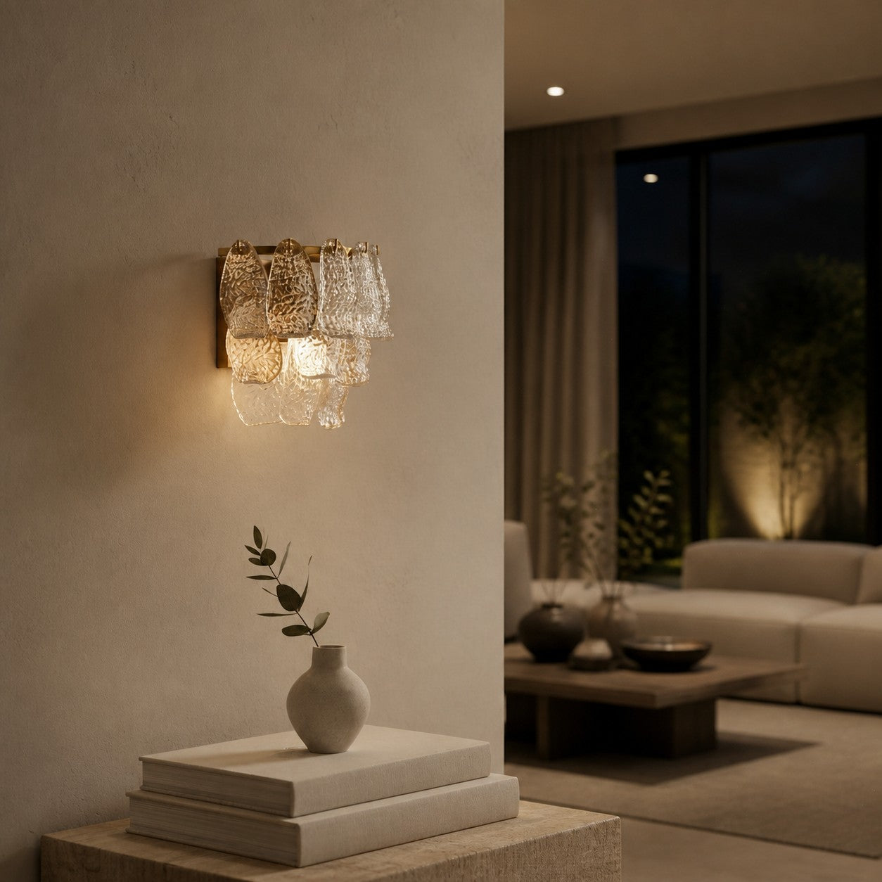 Lumvey Wandleuchte mit gestuftem Glas – Art-Deco-Wandleuchte für Badezimmer und Flur