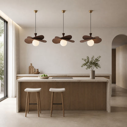 Orrise Blooming Petal Chandelier – Modern Metal and Wood for Living Rooms and Dining Rooms
