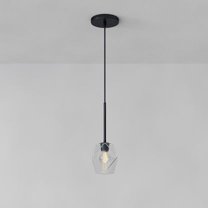 Talvior Faceted Pendant Light – Adjustable Glass Light Fixture