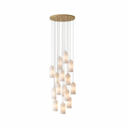 Alabresca Mid Century Alabaster Pendant Light – Multi Head Hanging Lamp for Kitchen Island