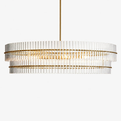 Lumora Kristall-Pendelleuchte – Elegantes Trommelmessing und geschliffenes Glas