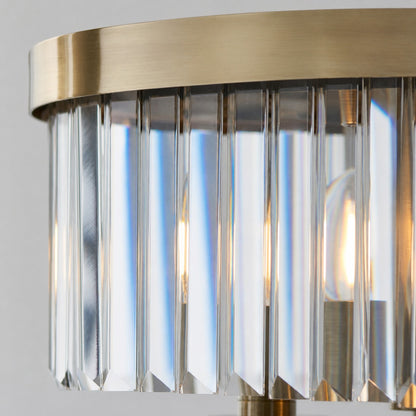 Beveline 4-Light Linear Ceiling Pendant With Cut Faceted Glass - Sleek Metal Frame For Dining