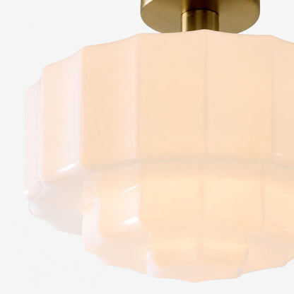 Vexrona Tiered Glass Shade Flush Mount – Contemporary Lighting for Bedrooms and Hallways