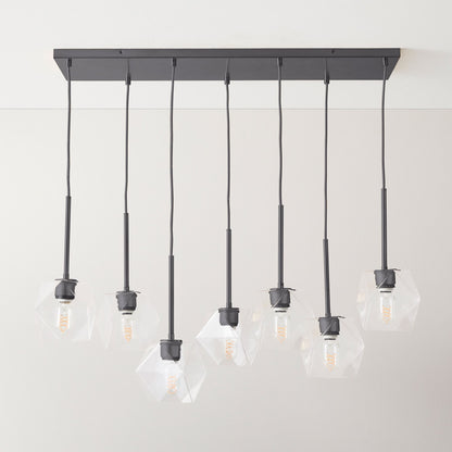 Talvior Luminous Geometric 7-Light Faceted Glass Chandelier