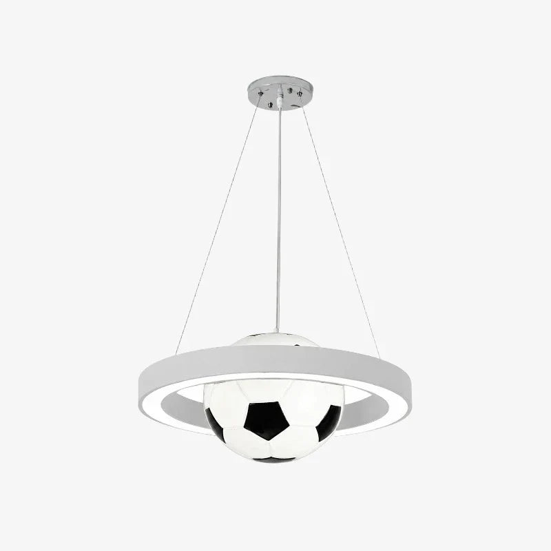 White soccer pendant chandelier finish