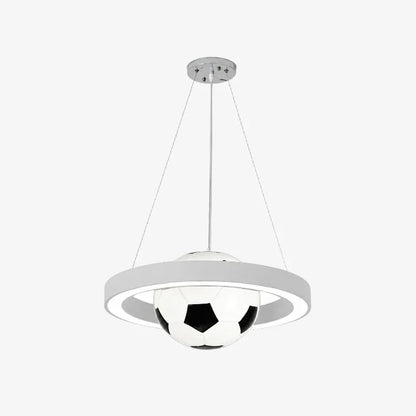 White soccer pendant chandelier finish