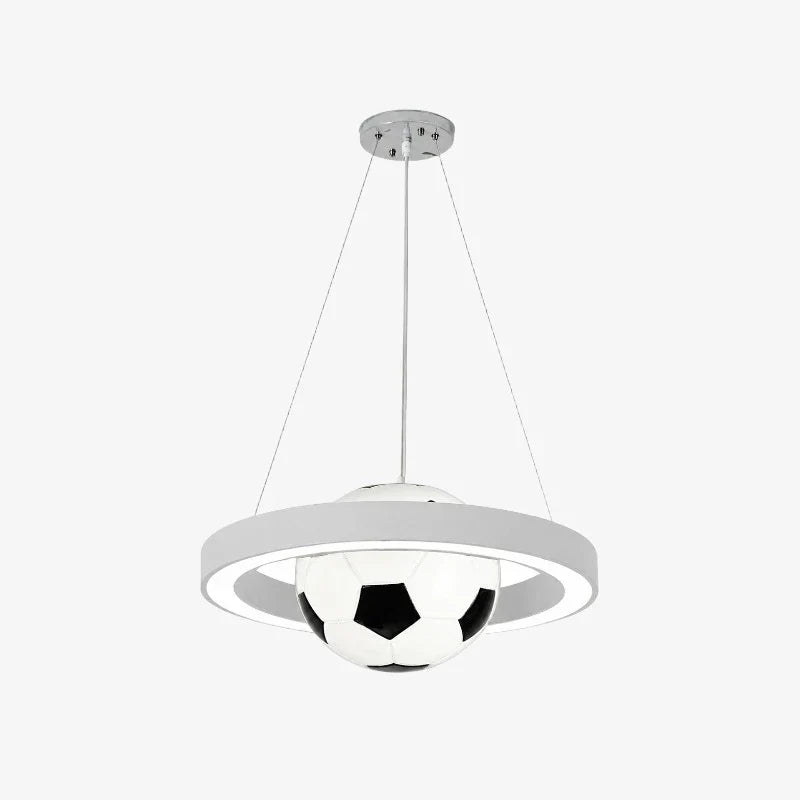 White soccer pendant chandelier finish
