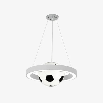 White soccer pendant chandelier finish