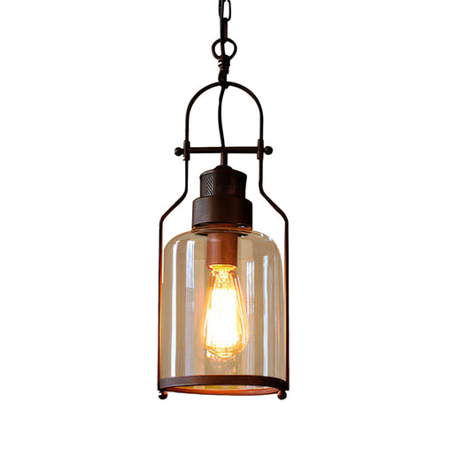 Industrial Vintage Metall Glas Pendelleuchte