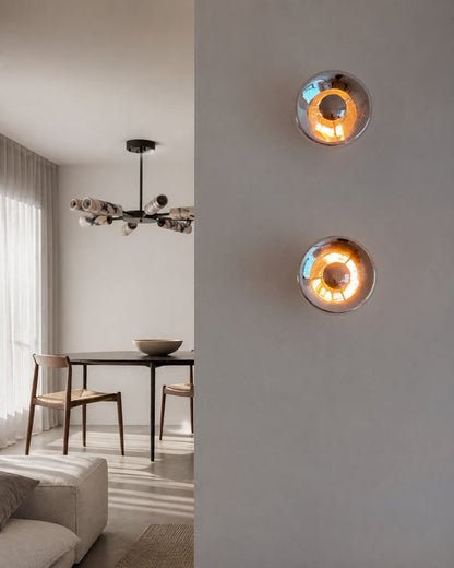 Ivoran Wall Sconce - Round Glass and Metal Modern Sconce for Modern Interiors