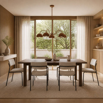 Lustrona Modern Chandelier – Artistic Metal Structure Statement Light for Living or Dining Areas