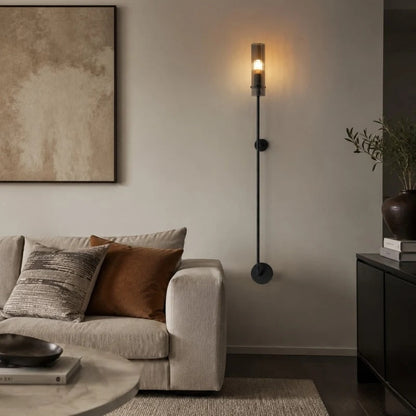 Black living room scene