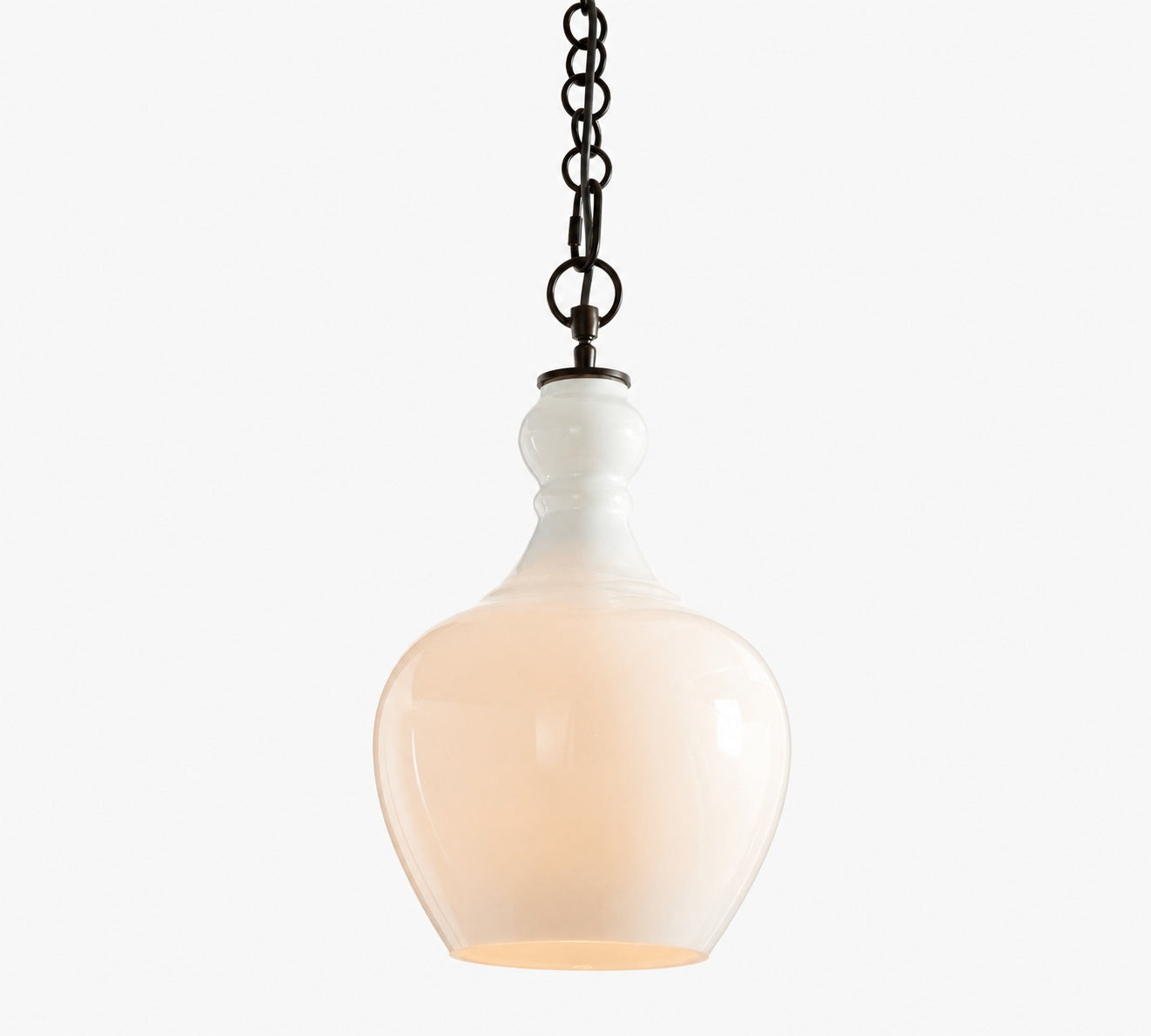 Lawson Glas-Pendelleuchte – Recyceltes und Milchglas mit Bronze-Akzent