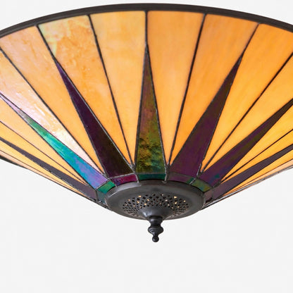 TF Dark Star Tiffany Ceiling Lamp – Stained Glass Star Design for Dining or Hall