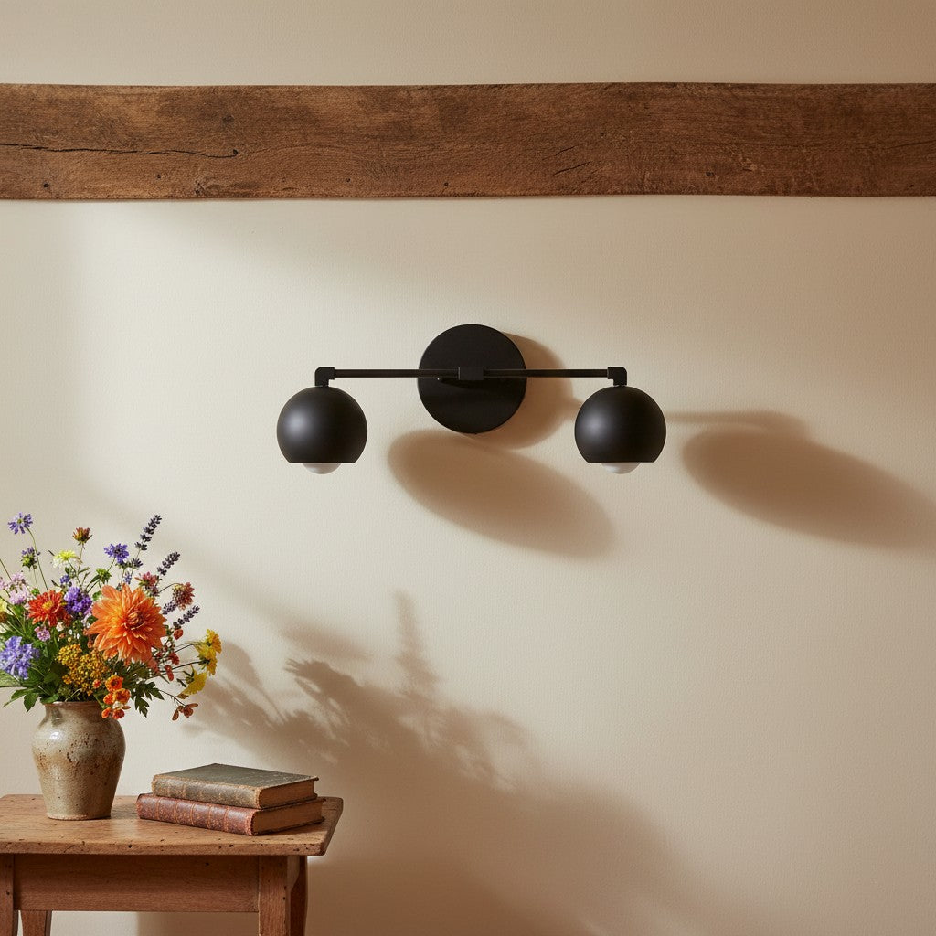 Metio Kuppel-Dekoratives Schminklicht – Klassische Badezimmer-Wandlampe mit Kugelschirm