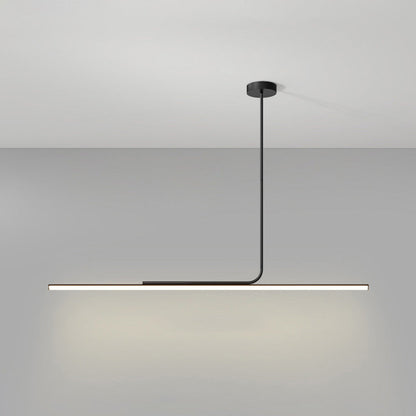 Schlanke asymmetrische lineare Pendelleuchte Schwarz-Weiß-Finish Deckenleuchte