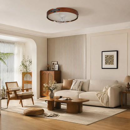 Walnut Full Spectrum Flush Mount Ceiling Light