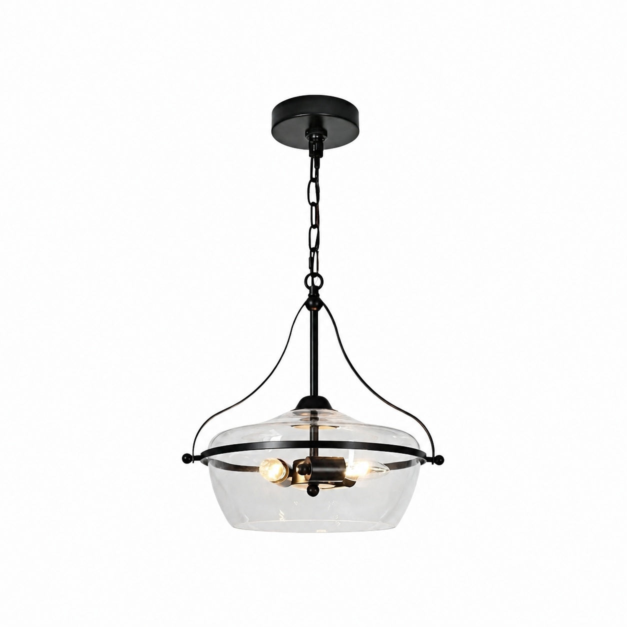Lirra Glas-Pendelleuchte – Metallrahmen im Mid-Century-Modern-Stil für Küche und Wohnzimmer
