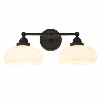 Velora Vintage Industrial Wall Sconce with Glass Shade for Hallway and Entryway