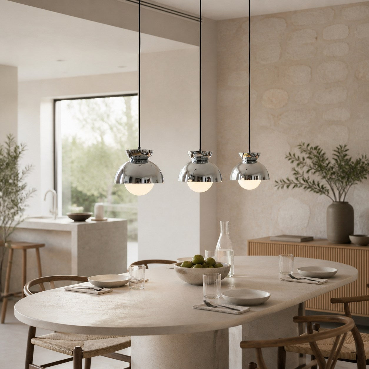 Aurelia Modern Dome Pendant Light – Sculptural Nordic Design
